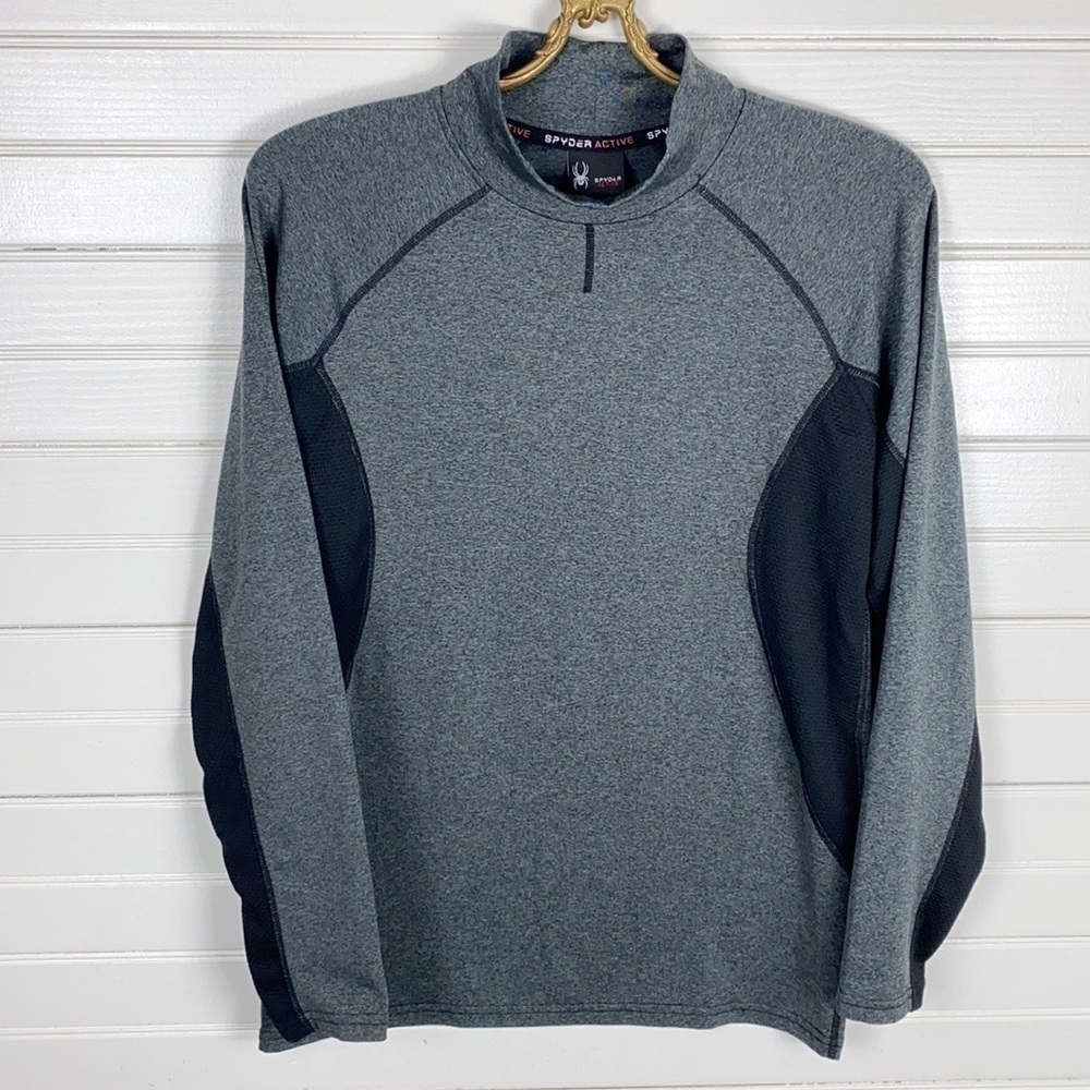 Spyder Brushed Compression Mock Neck Shirt Size Small